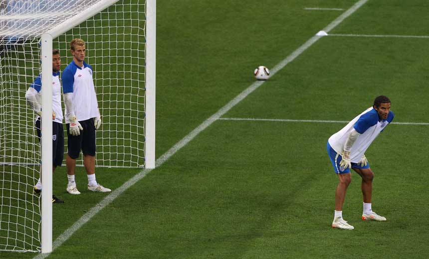 England goalkeepers train in Cape Town.